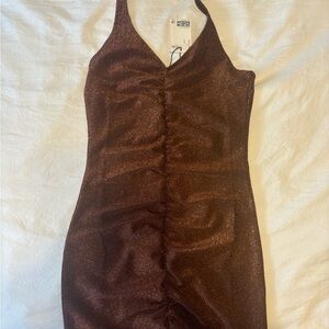 H&M Brown Backless Dress